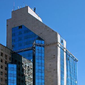 A detail view of the Gazprom Administrative Building