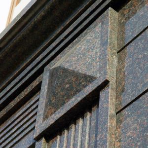 Stone facade ornament detail of Park House Moscow residential building